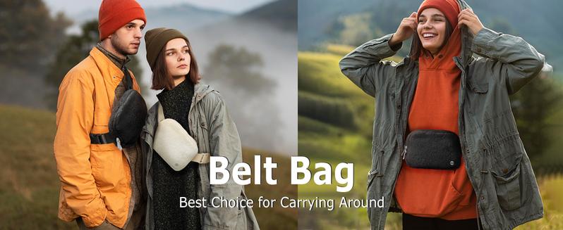 Fleece Belt Bag Sherpa Fanny Pack with Two-way Zipper, Everywhere Belt Bag for Women Men 1.5L, Fashion Waist Packs with Adjustable Belts Lightweight Hip Bum Crossbody Bags for Running/Outdoor/Dog Walking/Hiking