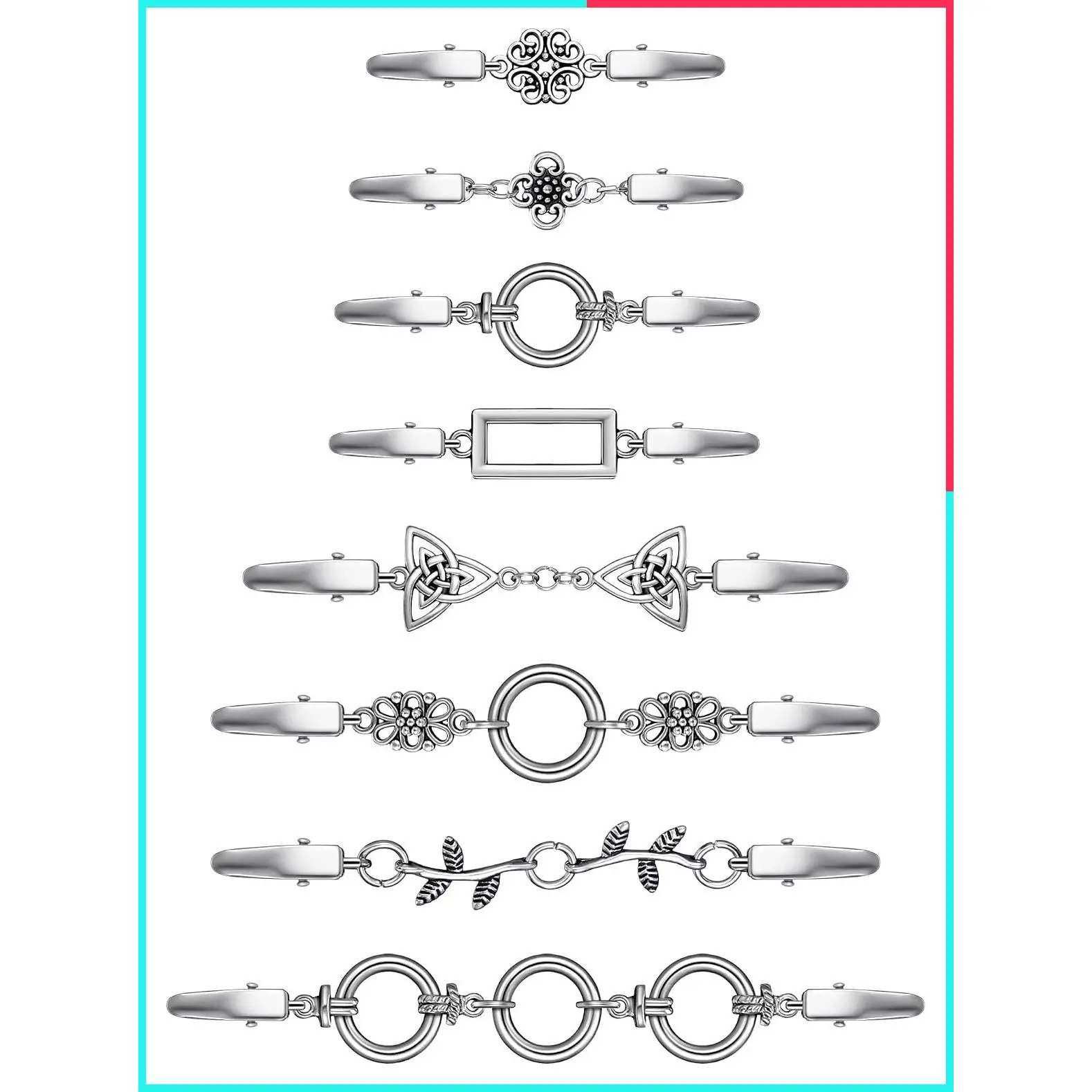 8 Pcs Vintage Cardigan Clips for Lightweight Summer Cardigans, Shawls, Dresses, Blouses, Casual Beach Outfits (Classic)