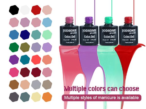 JODSONE Gel Nail Polish Kit with U V Light 35 PCS Classic Black and White Nude and Blue Purple Gel Polish Set with Manicure Tools Suitable for All Seasons Perfect Gifts for Manicure Lover