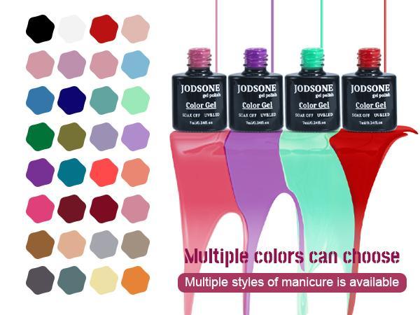 JODSONE Gel Nail Polish Kit with U V Light 35 PCS Classic Black and White Nude and Blue Purple Gel Polish Set with Manicure Tools Suitable for All Seasons Perfect Gifts for Manicure Lover