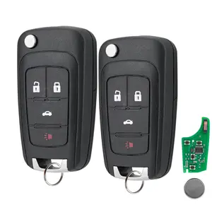2x Keyless Entry Flip Remote Key Fob 4 Button For Chevrolet Malibu Cruze Camaro Equinox Sonic 2010 2011 2012 2013 2014 2015 2016 2017 OHT01060512
