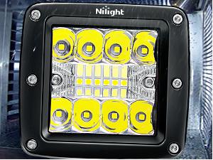 Nilight LED Pods 2Pcs 3Inch 42W LED Cubes Upgraded Spot Flood Combo Square Driving Fog Off Road Lights Work Lighting for Trucks Pickup Golf Cart SUV ATV UTV 4x4 Vehicle Lamp
