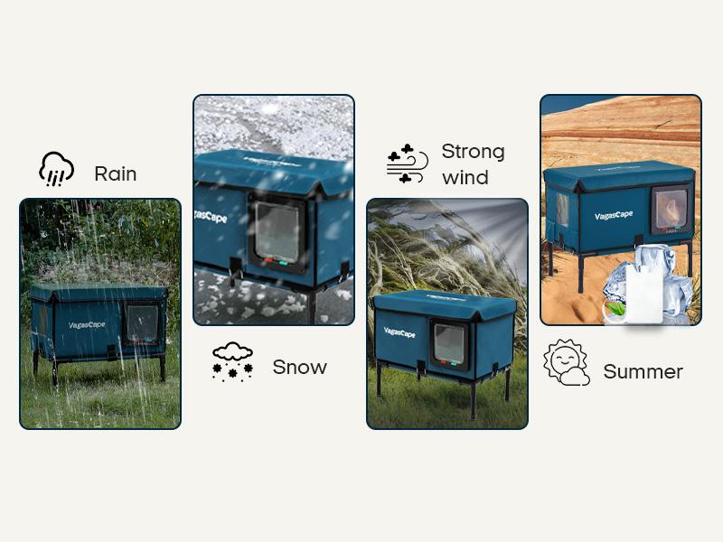 Vagascape Heated Outdoor Cat House, Heated Bowl, Thermostat & Overheat Protection with Auto Shutoff, Warms in ~3s & Energy-Saving – Waterproof, Insulated & Elevated, 12mm Fiberglass Frame, Escape Door & Window, UL-Tested Heating Core Vagascape Heated Outdoor Cat House, Heated Bowl, Thermostat & Overheat Protection with Auto Shutoff, Warms in ~3s & Energy-Saving – Waterproof, Insulated & Elevated, 12mm Fiberglass Frame, Escape Door & Window, UL-Tested Heating Core