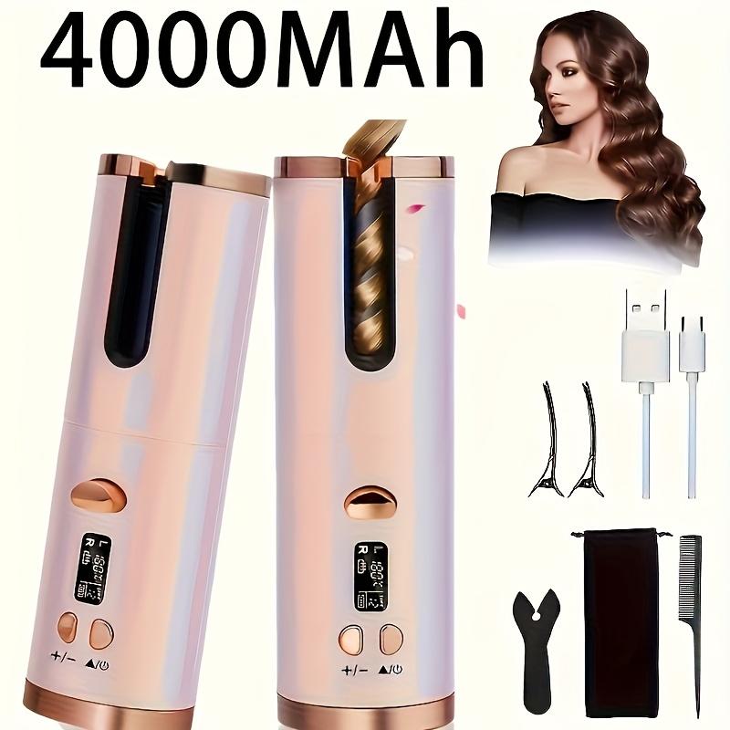 USB Rechargeable Cordless Hair Curler, Effortless Styling, 6 Heat Settings & Timer, Fast Heating, Auto Shut Off, No-Worry Styling Experience