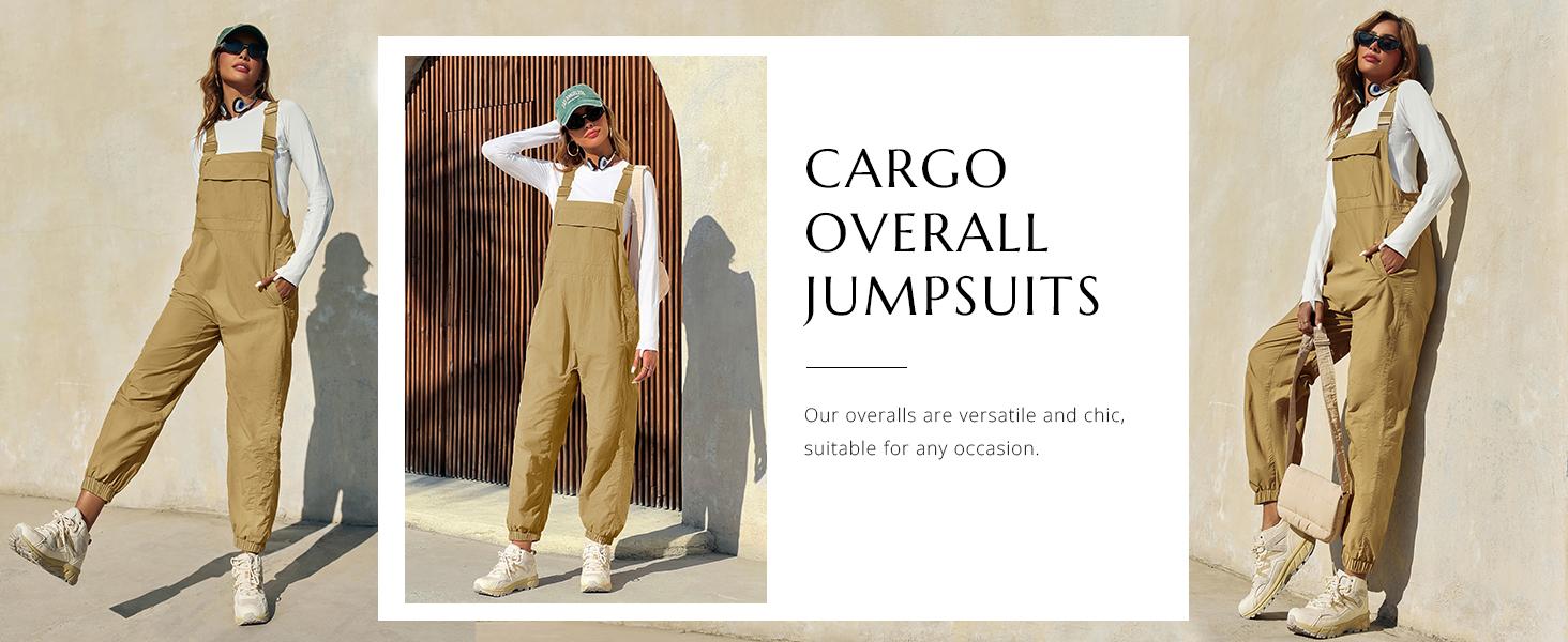 Cicy Bell Women’s Casual Overalls Baggy Adjustable Straps Bib Jogger Jumpsuits Cute Cozy Outfits