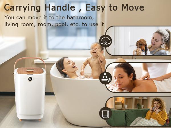 TMWINGS Luxury Towel Warmer - Eco-Friendly & Stylish, Instant Heat & Long-Lasting Warmth, Auto Shut-Off Timer, 20L Extra Large Capacity, Portable & Compact Design, Grey Bathroom Accessories Set, 20.5in x 12.5in, Overheat Protection, One Touch Heating