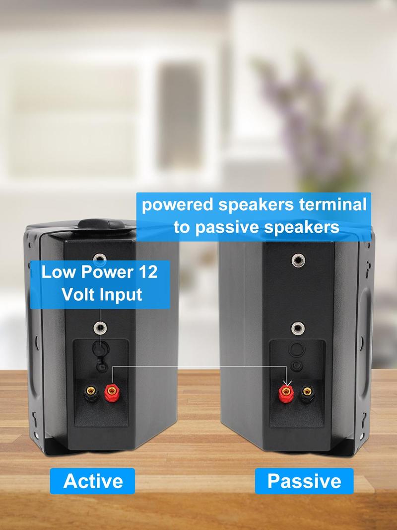 Live-Herdio Waterproof Wall Mount Speaker System Active + Passive Pair Wireless Bluetooth Compatible Indoor/Outdoor Stereo Sound Set with AUX IN--4inches 200 Watts /5.25 Inches 300 Watts /6.5inches 400 Watts Live-Herdio Waterproof Wall Mount Speaker System Active + Passive Pair Wireless Bluetooth Compatible Indoor/Outdoor Stereo Sound Set with AUX IN--4inches 200 Watts /5.25 Inches 300 Watts /6.5inches 400 Watts