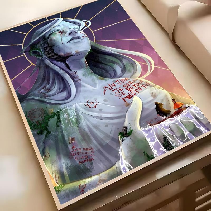 Ad Astra D-Disco Elysium Poster HD Waterproof Self-Adhesive Art Vibrant Wall Print for Living Room Bedroom Bar Parlor Home Decor Gift Fade-Resistant Easy-Apply Durable Dly Artwork