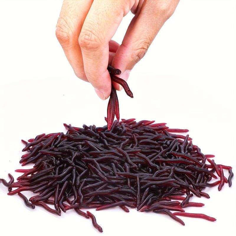 100PCS Realistic Red Soft Earthworm Fishing Lures Set, Durable Soft Plastics Baits With Lifelike Wiggling Motion, Finesse Tackle For Trout, Ideal Freshwater Fishing Gear For Anglers