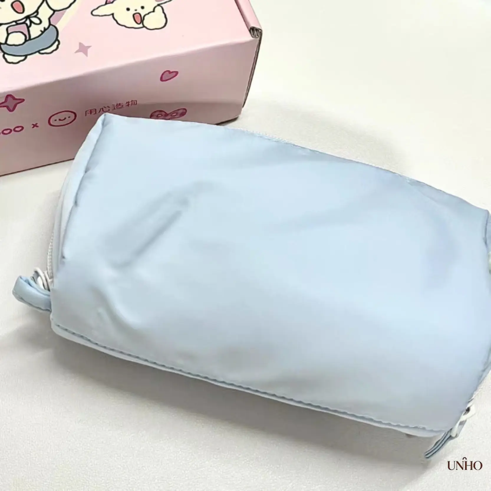 Minimalist Japanese Solid Milk Blue Pencil Case - Ins Popular High-Value Niche Stationery Bag, Dirt-Resistant Large-Capacity Storage Pouch for Students’ Daily School Supplies Organization, Pen