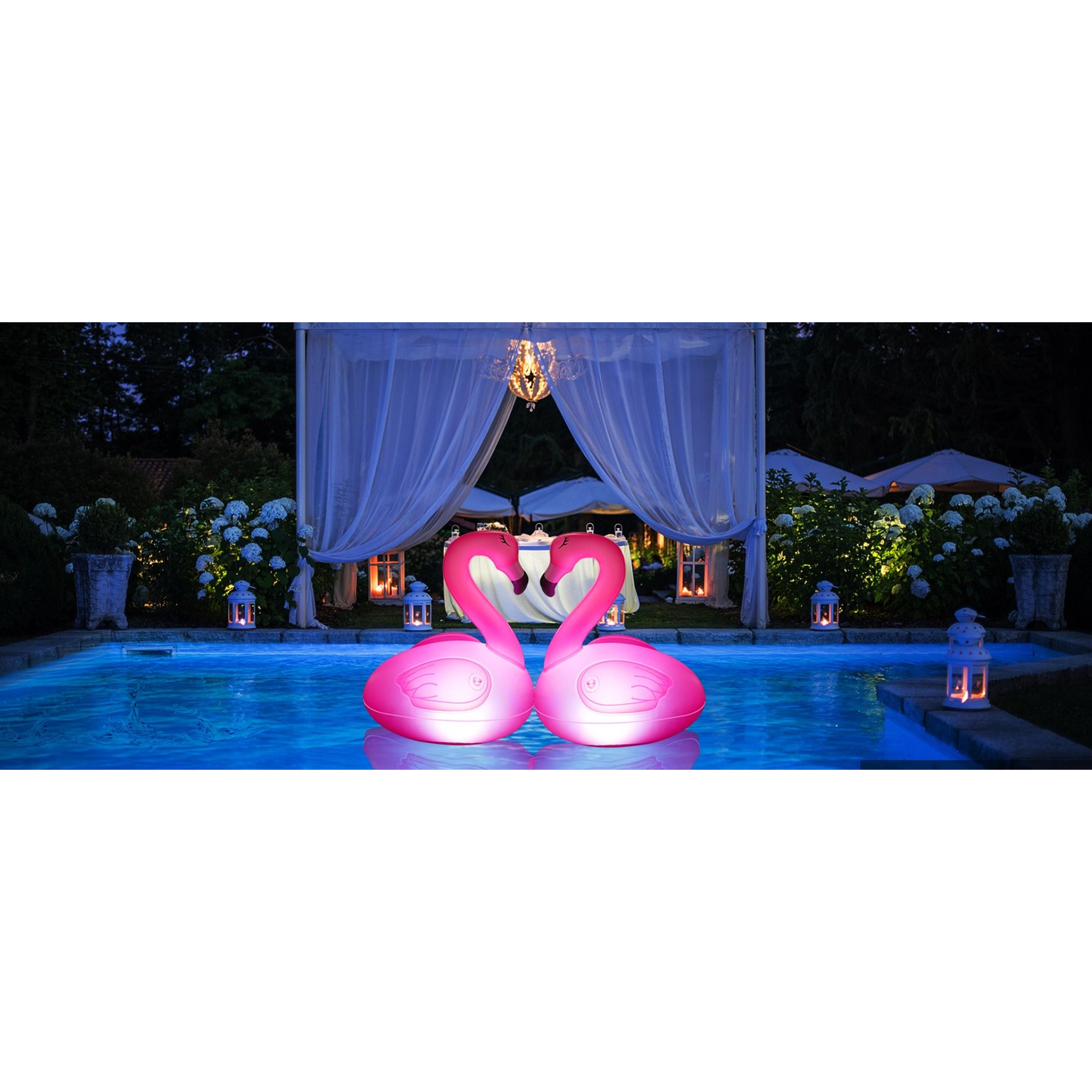 2 Pack Solar Floating Flamingo Pool Lights, Waterproof Glow in The Dark Inflatable Solar Powered Flamingo Lights for Swimming Pool Party Garden Patio Outdoor Decor