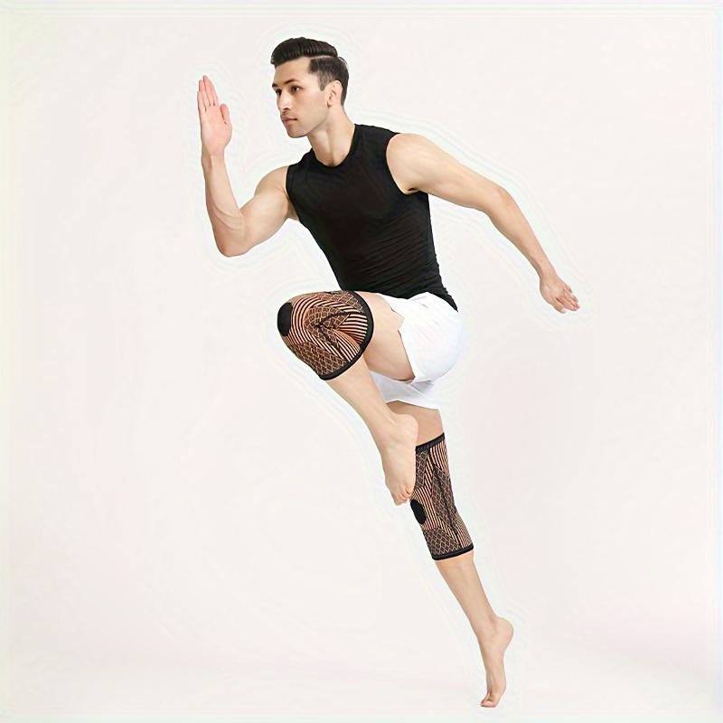 2pcs Compression Copper Knee Braces - Highly Elastic And Breathable Knee Sleeves For Men & Women - Apply Pressure To The Legs During Exercise - Suitable for Skipping Rope, Fitness, Working Out, Weightlifting! - Perfect Gift for A