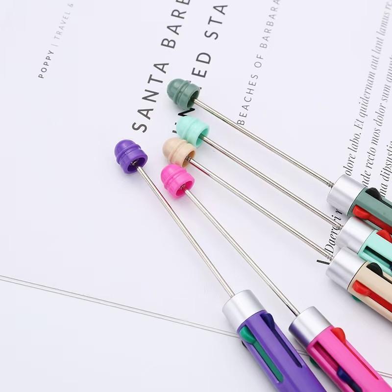 Mini Four-Color Beaded Pens, Multiple Colors Round Atom Pens, Internal Four Different Color Pencils, DIY Your Style