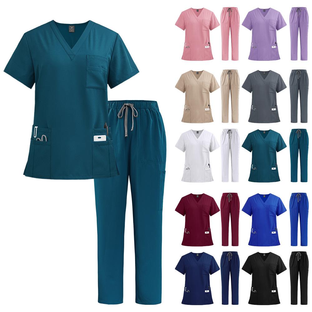 Summer Quick Drying Casual Comfortable Beauty Spa Sanatorium Pet Hospital Doctor Nurse Staff Workwear Set Uniforms for Men and Women