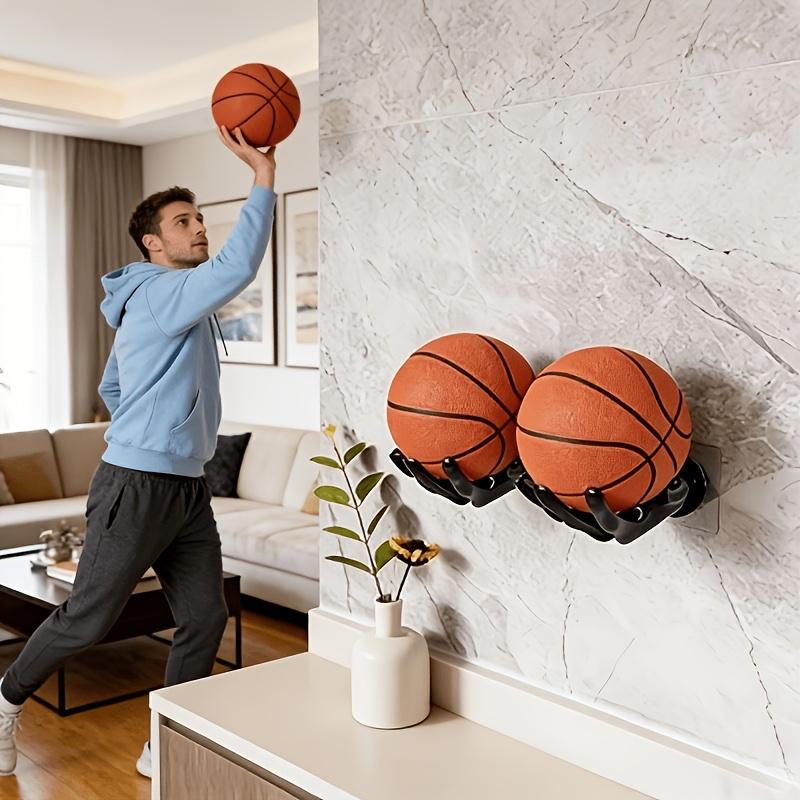 1pc Wall Mounted Basketball Hoop | Space-Saving Vertical Storage for Garages, Caves, Game Rooms - Durable, Easy-To-Install Multi-Ball Display for Players, Coaches