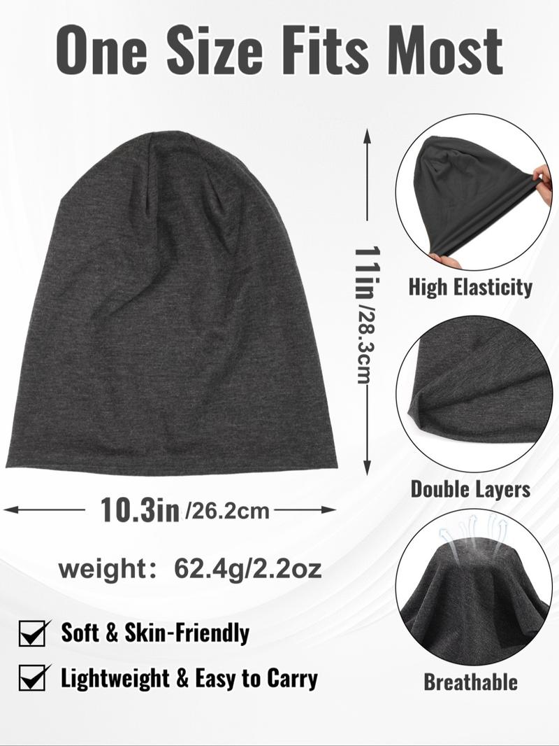 3-Pack Slouchy Beanie Hats, Unisex Ultra-Soft Knit Caps for Men & Women, Baggy Cuffed Beanies for Casual Streetwear, Fall Winter Daily Essential, Beanie Fitted