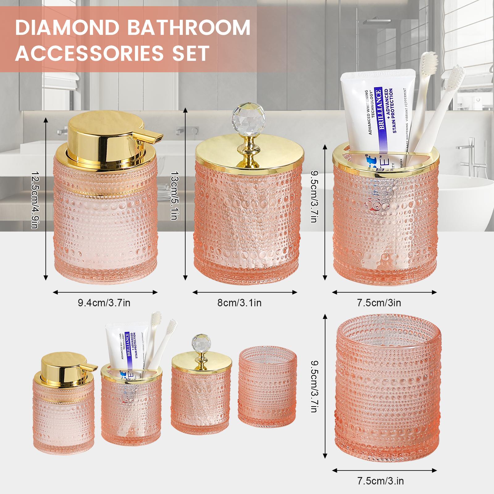 PLL Green Bathroom Accessories Set, 5Pcs Clear Glass Bathroom Accessories, Vanity Bathroom Decor, Hand Soap Dispenser, Soap Dish, Toothbrush Holder Set, Modern Countertop Organizer, Housewarming Gift Set PLL Green Bathroom Accessories Set, 5Pcs Clear Glass Bathroom Accessories, Vanity Bathroom Decor, Hand Soap Dispenser, Soap Dish, Toothbrush Holder Set, Modern Countertop Organizer, Housewarming Gift Set