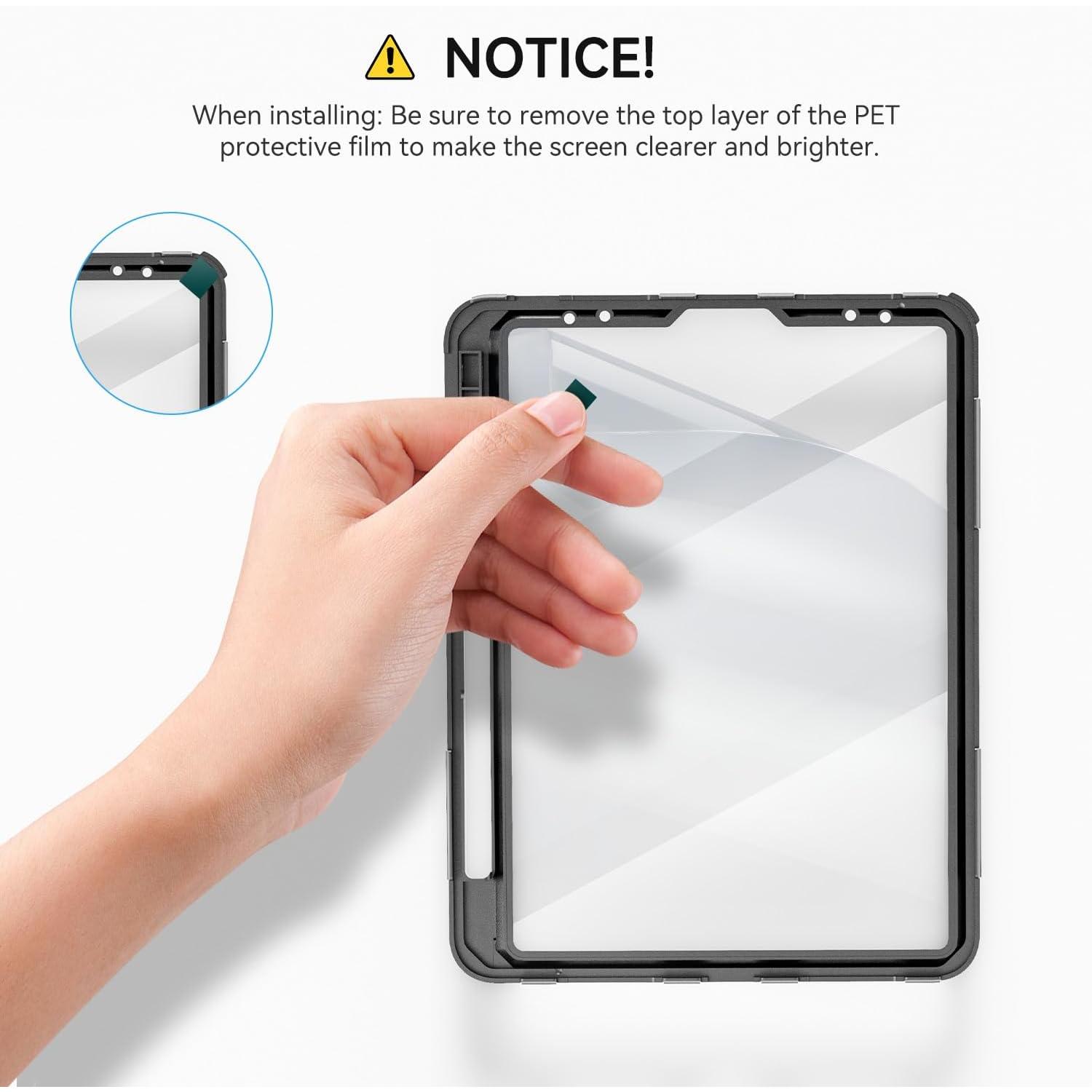 iPad Pro 11 inch Case 4th/3rd/2nd/1st Gen 2022/2021/2020/2018, Heavy-Duty Rotating Stand Protective Cover + Pencil Holder, with Hand Strap/ Straps Case for iPad Pro 11-inch, Black iPad Pro 11 inch Case 4th/3rd/2nd/1st Gen 2022/2021/2020/2018, Heavy-Duty Rotating Stand Protective Cover + Pencil Holder, with Hand Strap/ Straps Case for iPad Pro 11-inch, Black