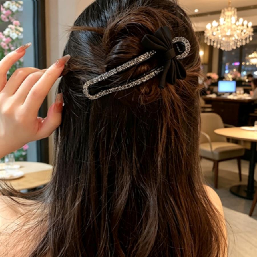 Versatile Rhinestone Hair Clip for Women, Elegant Back Bun Holder, New Fashion Duckbill Clip, Simple Hairstyle Accessory