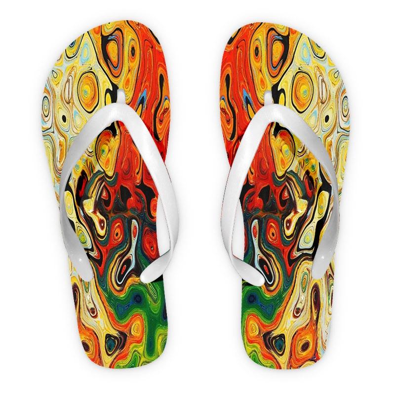 2026 Summer New Women'S Flip Flops, Vibrant Abstract-Print, Open Toe, Flat Heel, Multiple Colors|Sizes Available, Ideal for Mother'S Day, Easter, Holiday Gifting, All-Season Wear, Dry-Clean Friendly, Women Shoes