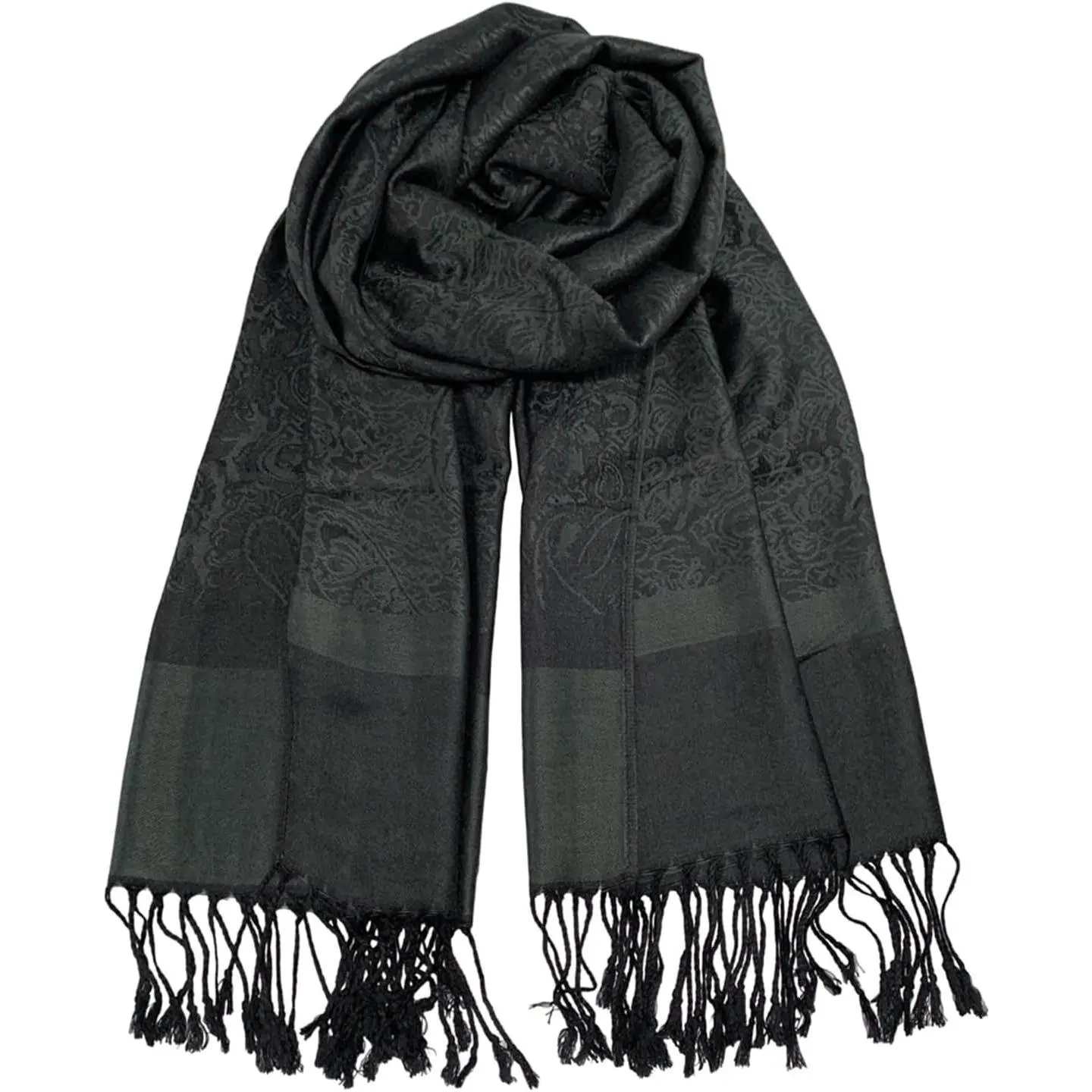 Pashmina Rave Scarf Shawl for Weddings and Festivals | Paisley Vintage Jacquard Print, Two-Tone, Soft Fringe Shawl Wrap for Women and Men(Gift)