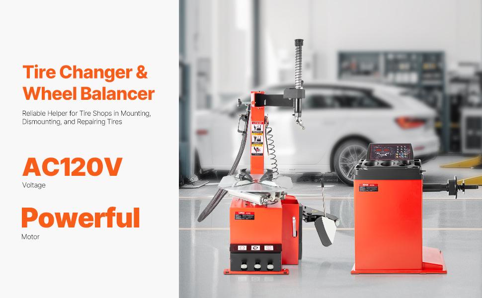 VEVOR Electric Tire Changer, 18 Spindle, Durable Tire Changer Tire Balancer with 1.5 HP Motor, Accurate Tire Changer Tire Balancer with Auto Calibration Mode, FIt for Sedans/SUVs/Pickup Trucks