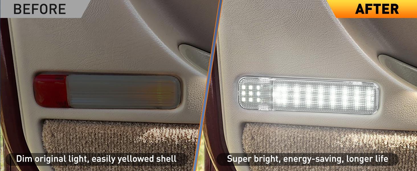 Nilight 2PCS LED Interior Door Panel Light Courtesy Lights White Beam Plug and Play Compatible with Chevy GMC C/K Silverado Sierra 1500 2500 3500 HD Suburban Cadillac Escalade Hummer