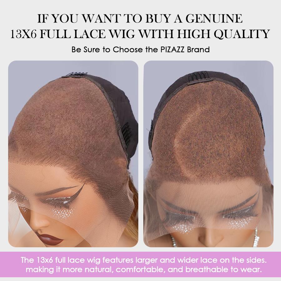 Pizazz Hair Honey Blonde Lace Wig Human Hair 220 Density 4/27 Highlight Ombred Colored 13x6 HD Lace Front Wigs Human Hair Body Wave Lace Front Wig Human Hair Pre Plucked Lace Frontal Wigs Human Hair for Women