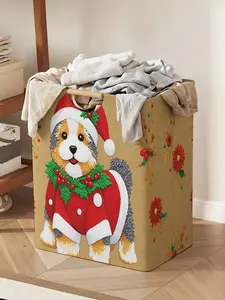 Angel Pattern Printed Open Storage Bin, Foldable Storage Laundry Basket Bag with Handles, Home Bathroom Foldable Laundry Hamper for Dirty Clothes Storage