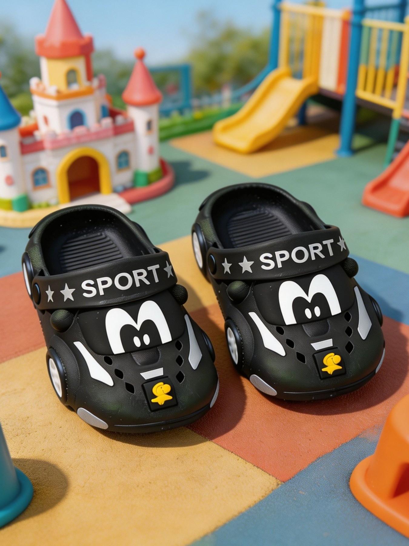 Car-Shaped Sandals, Soft Sole Anti-Slip, Breathable Summer Slippers, Casual Boys' Shoes, PVC Material, Less Than Ankle Height