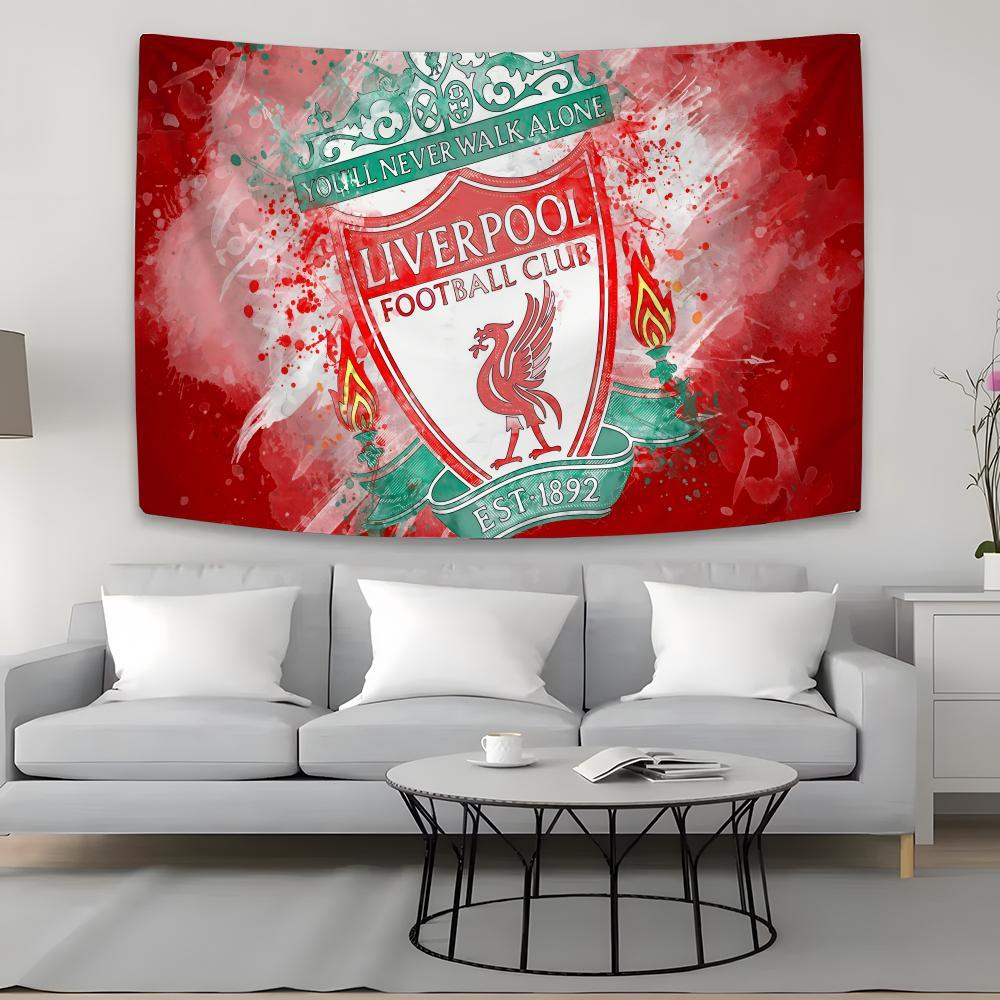 English Premier League L-Liverpool FC Tapestry Background Hanging Cloth Bedroom Room Decor Aesthetic Tapestry Wall Party