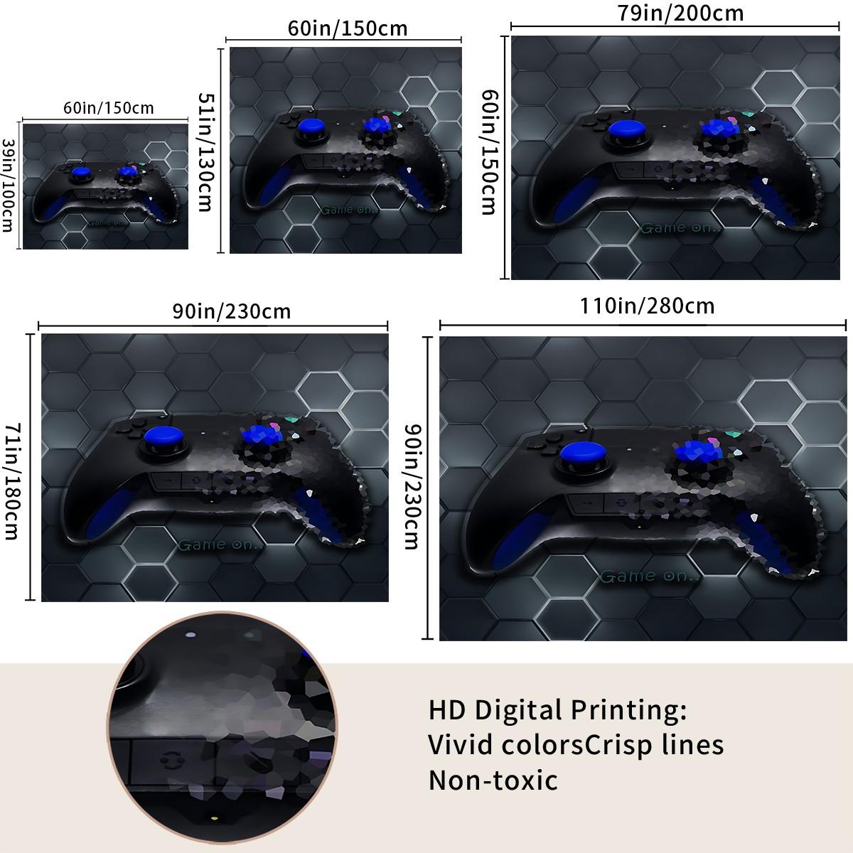 Gamer Game Controller 3D Print Tapestry, Cool Tech Style, Durable HD Printed, for Boys Bedroom, Gaming Room, Dorm, Homestay Wall Decor