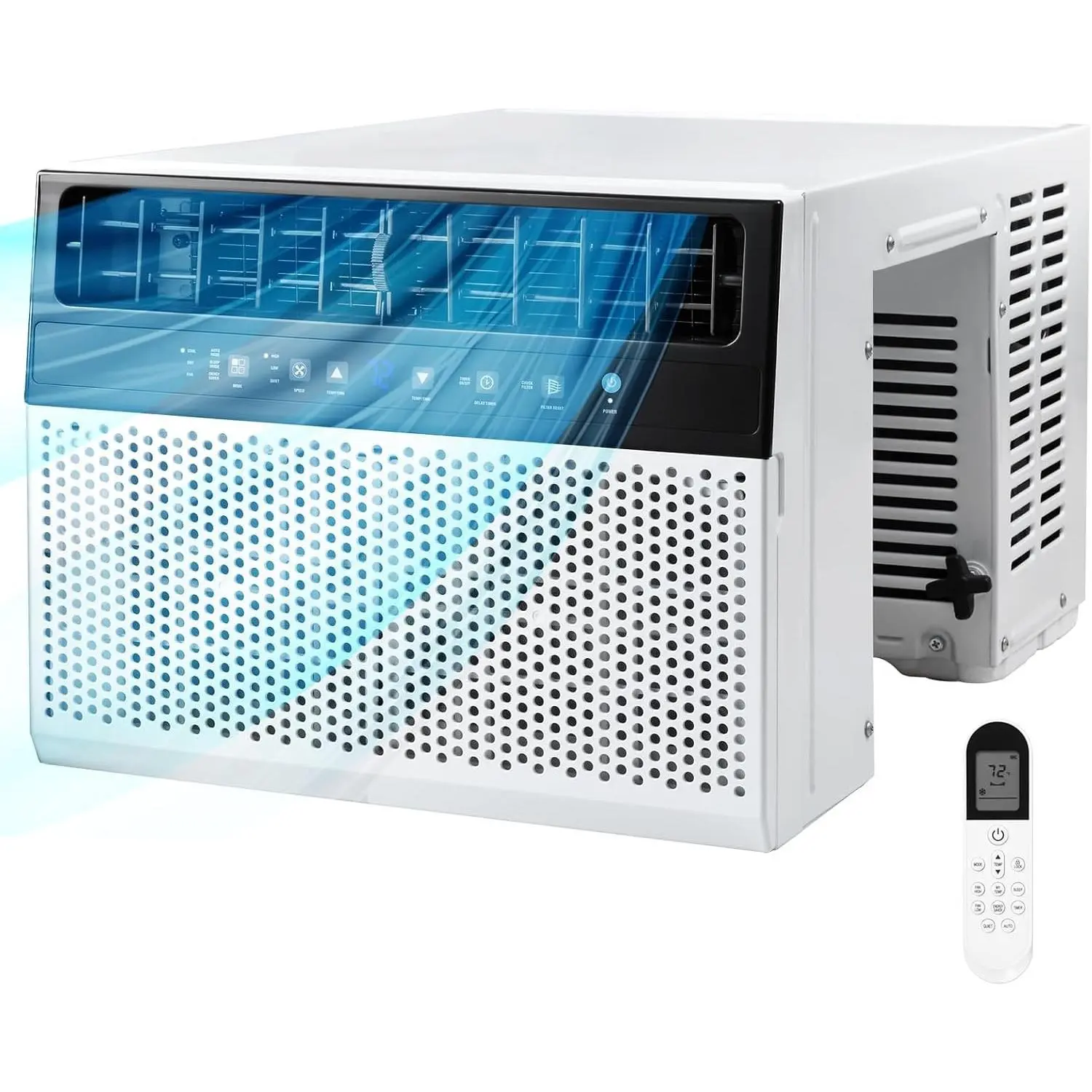 U-Shaped Window Air Conditioner, Cools up to 450 Sq.Ft, Saddle AC Unit with Full Window View, Low Noise, Cool/Dry/Fan Modes, 24H Timer, Ivory White, 10,000BTU