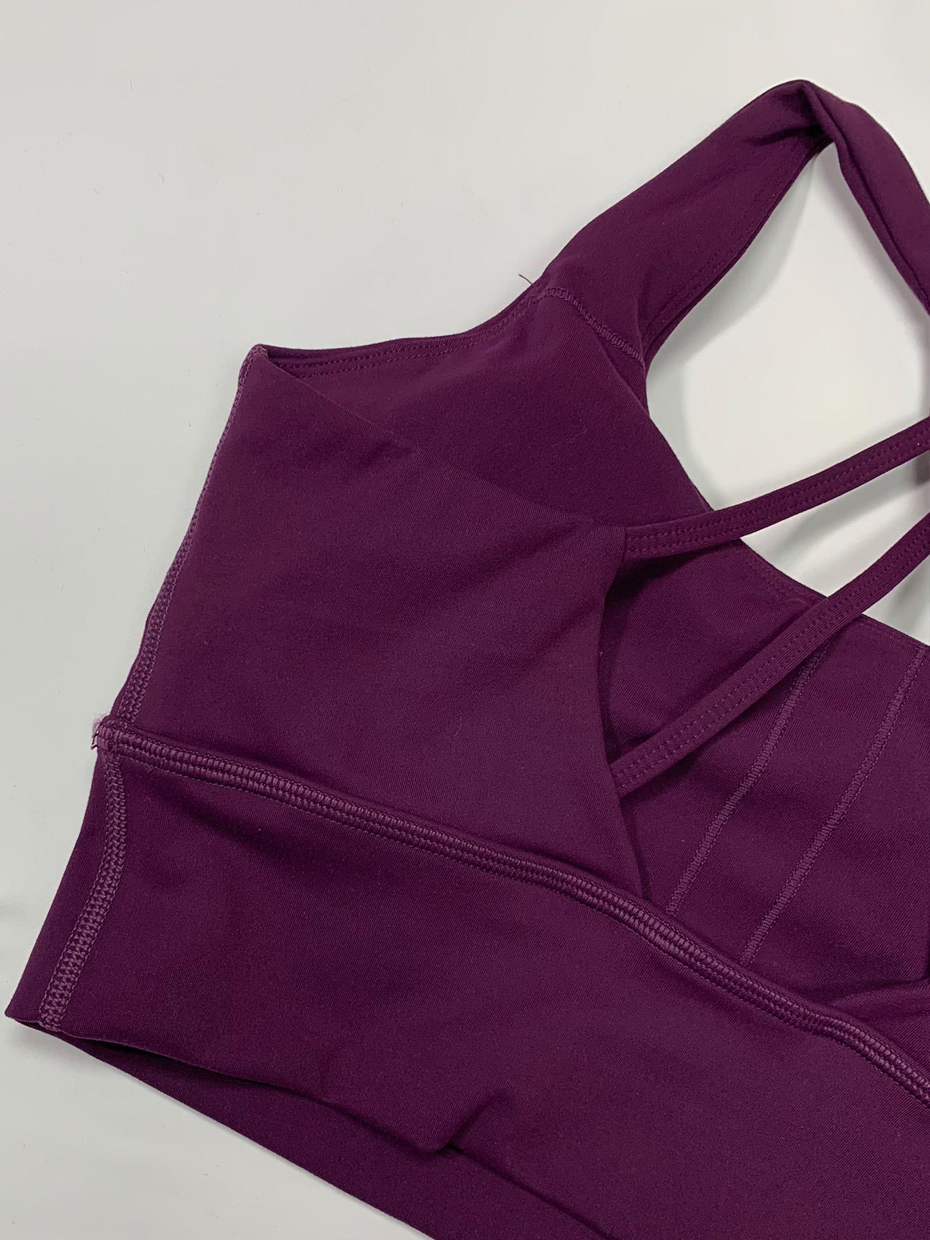 Women's Elastic Backless Sports Bra with Pads, Sexy Crossback Design, Moisture-Wicking Yoga Innerwear, U-Neck, All Seasons, Yoga Workout Activewear, Strappy Workout Bra