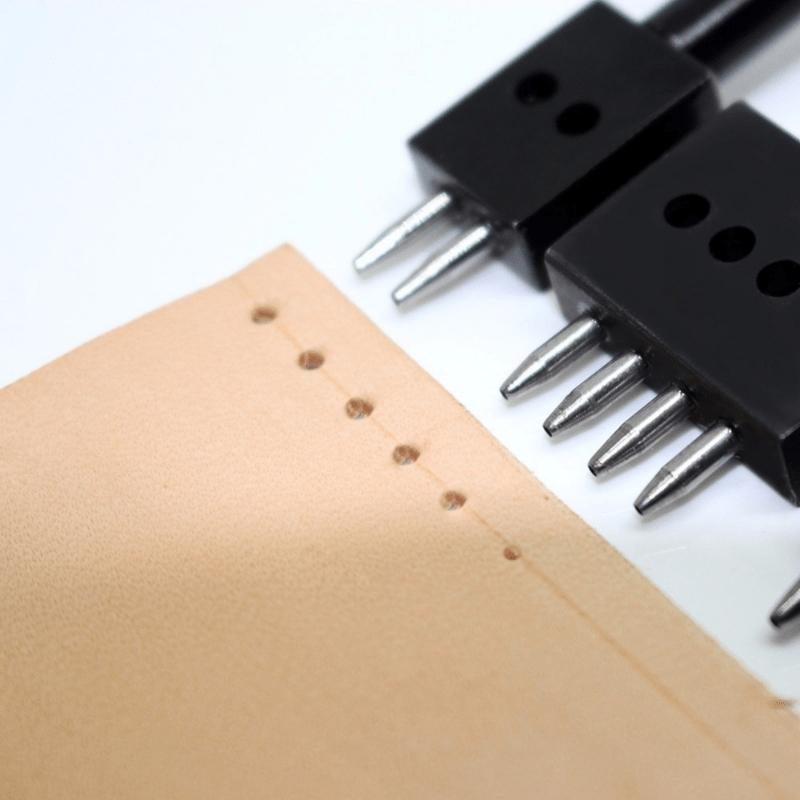 Craft Precision: Lightweight Leather Punch Tool, 2/4/6 Hole, 5mm Spacing - Perfect for DIY Projects, Durable & Versatile