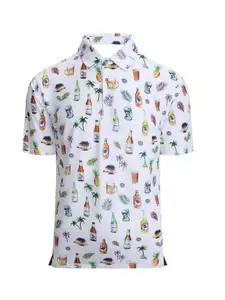 Men's Golf Polo Shirt with Print Design, Short Sleeve 3D Printed Top, Casual Fitted Style for Outdoor Sports and Leisure Activities