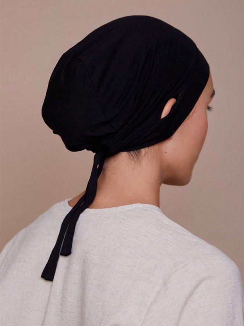 Women's Solid Color Turban Hijab with Ear Hole, Breathable Comfortable Hijab for Daily Wear, Fashion Accessories for Women & Girls