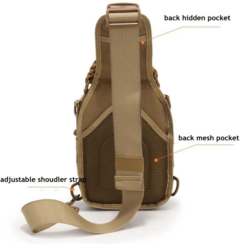 Tactical Compact Edc Shoulder Bag, Concealed Carry Handgun Pouch, Multi-Functional Durable Chest Pack for Outdoor Sports and Daily Use