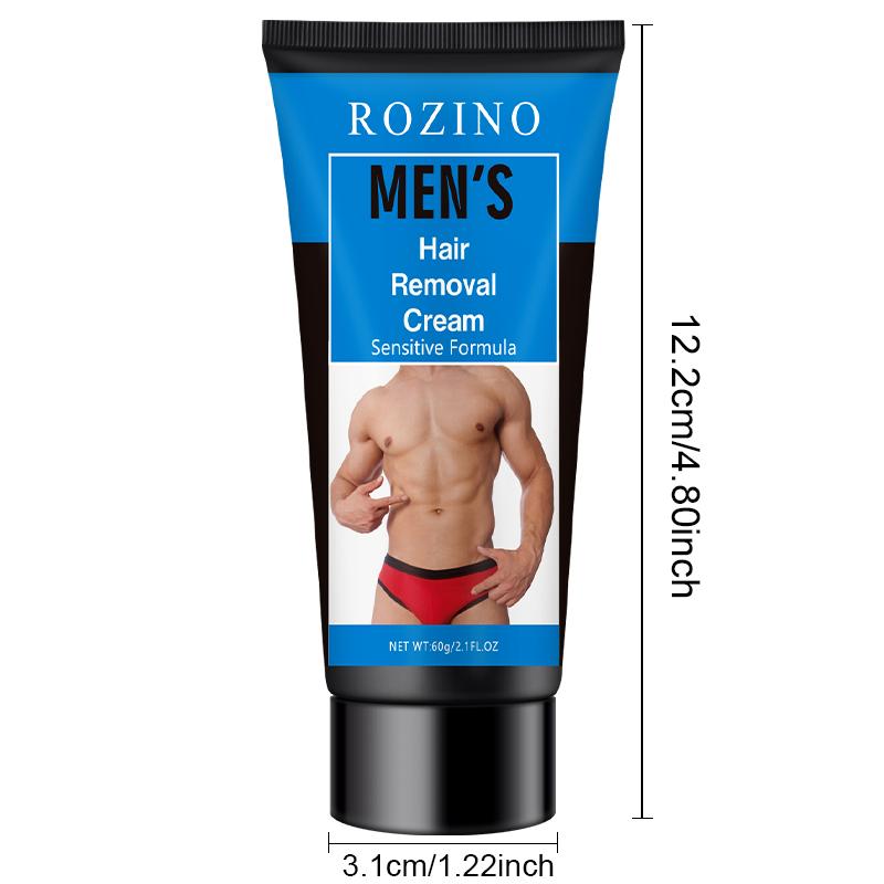 ROZINO Men's Sensitive Skin Hair Removal Cream - Gentle Formula for Smooth & Flawless Results - 60g Portable Tube - Alcohol-Free & Fragrance-Free - Quick & Painless Hair Management - Body Care Daily ROZINO Men's Sensitive Skin Hair Removal Cream - Gentle Formula for Smooth & Flawless Results - 60g Portable Tube - Alcohol-Free & Fragrance-Free - Quick & Painless Hair Management - Body Care Daily
