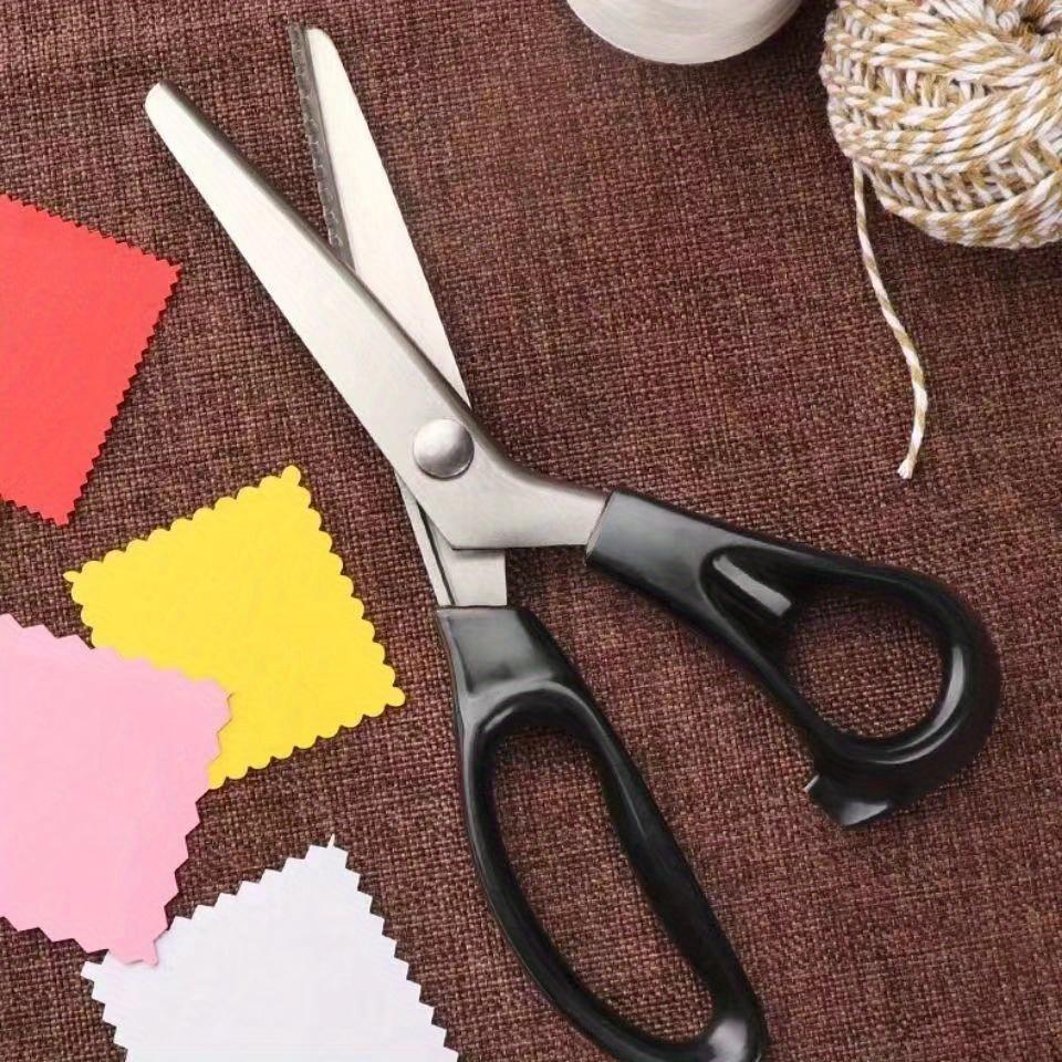 1pc Pinking Shears, Zig-Zag Fabric Scissors for Preventing Fraying, Professional Sewing Scissors with Ergonomic Handle for Fabric, Crafts, Dressmaking & Home Textiles