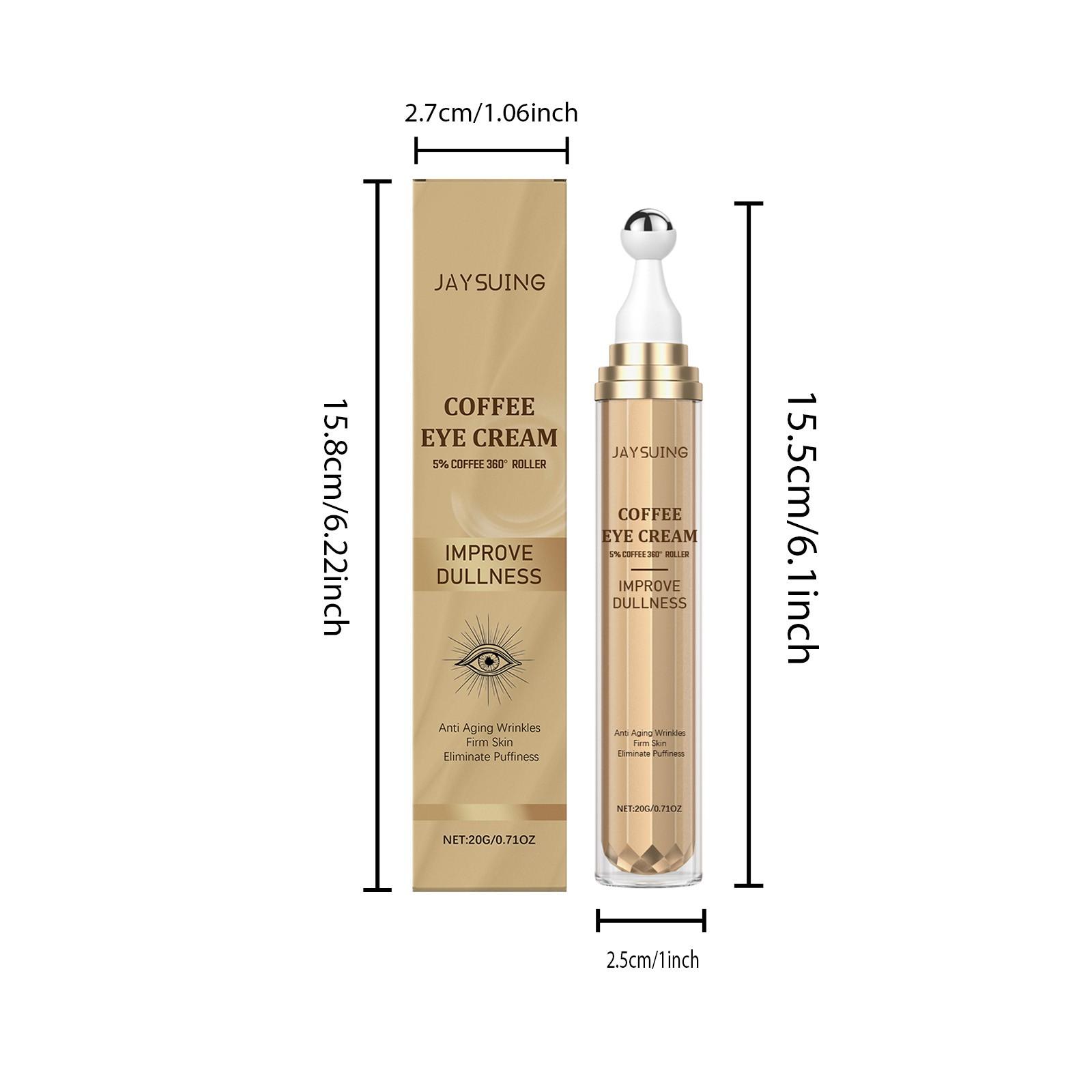 Caffeine Eye Cream, Gentle Hydrating Massage, Collagen Elasticity, Youthful Skin, Roller Eye Cream, Moisturizing and Firming