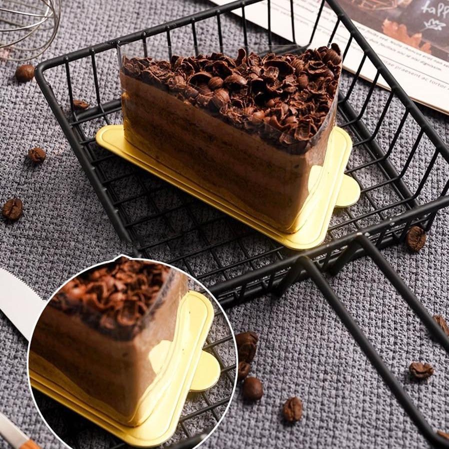 100 Pcs Mini Golden Cake Base, Triangle Party Cake Stand, Disposable Cake Board