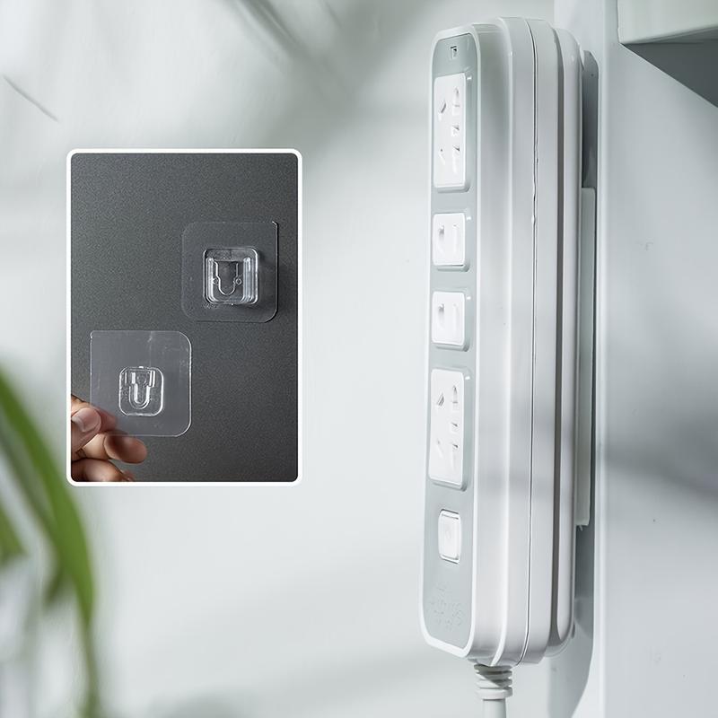 18-Piece Utility Hook Set, Casual Style, Easy Installation, Wall Hanging Adhesive, Multi-Use Plastic Hooks for Router, Socket, Frame, Remote Control