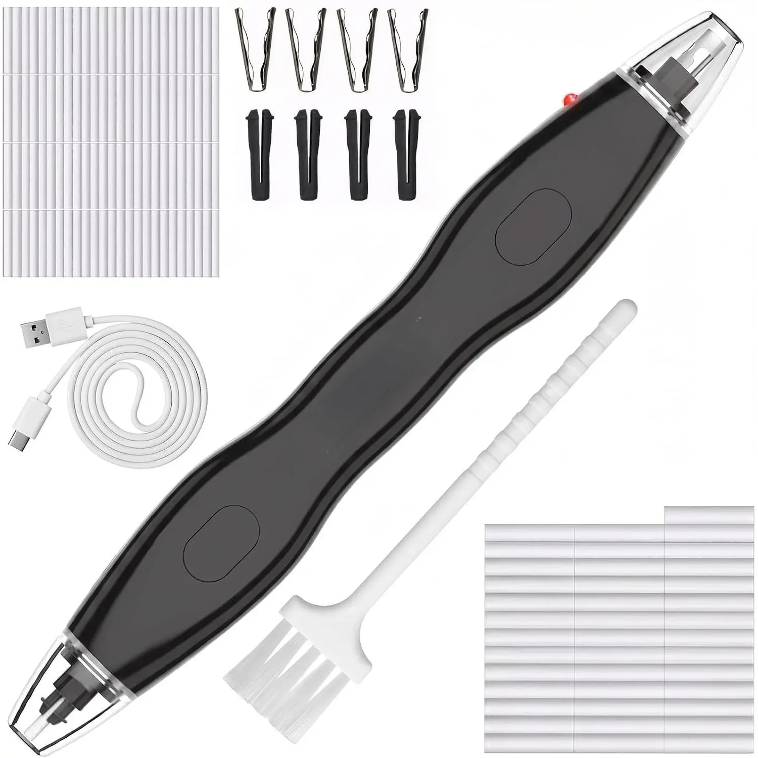 Electric Eraser, with 140 Eraser Refills, Rechargeable Pencil Erasers for Artists, Electric Erasers for Drafting, Drawing, Painting, Sketching, Architectural Plans, Detailer Tool EE25(Black)