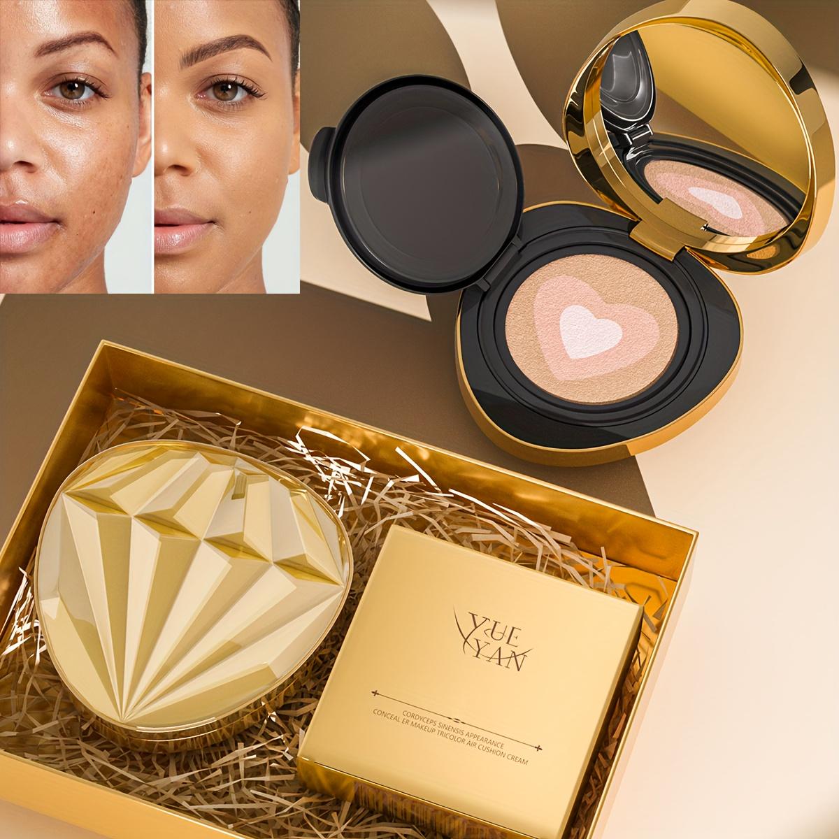 Korean Beauty Cushion Foundation - Natural Coverage, Dewy Finish, Medium Beige, Cream Formula, Long-Lasting Moisturizing, Includes Refill, for Daily Work & Holiday Gifts