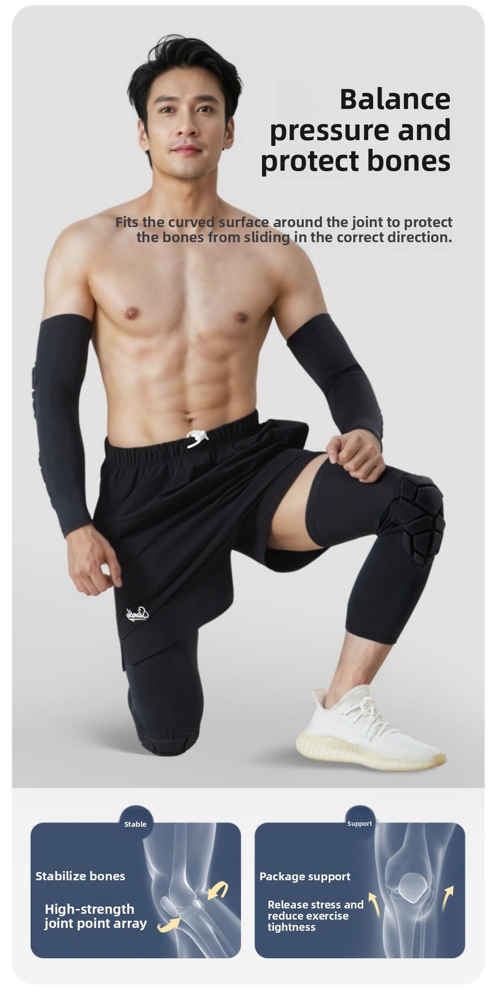 Adjustable Knee And Elbow Protector Set With Honeycomb Shock Absorption For Men Suitable For Basketball Soccer Running Cycling Fitness Dancing Shooting And All Ball Games Durable Breathable Support Gear For Training Competition And Daily Sports Use