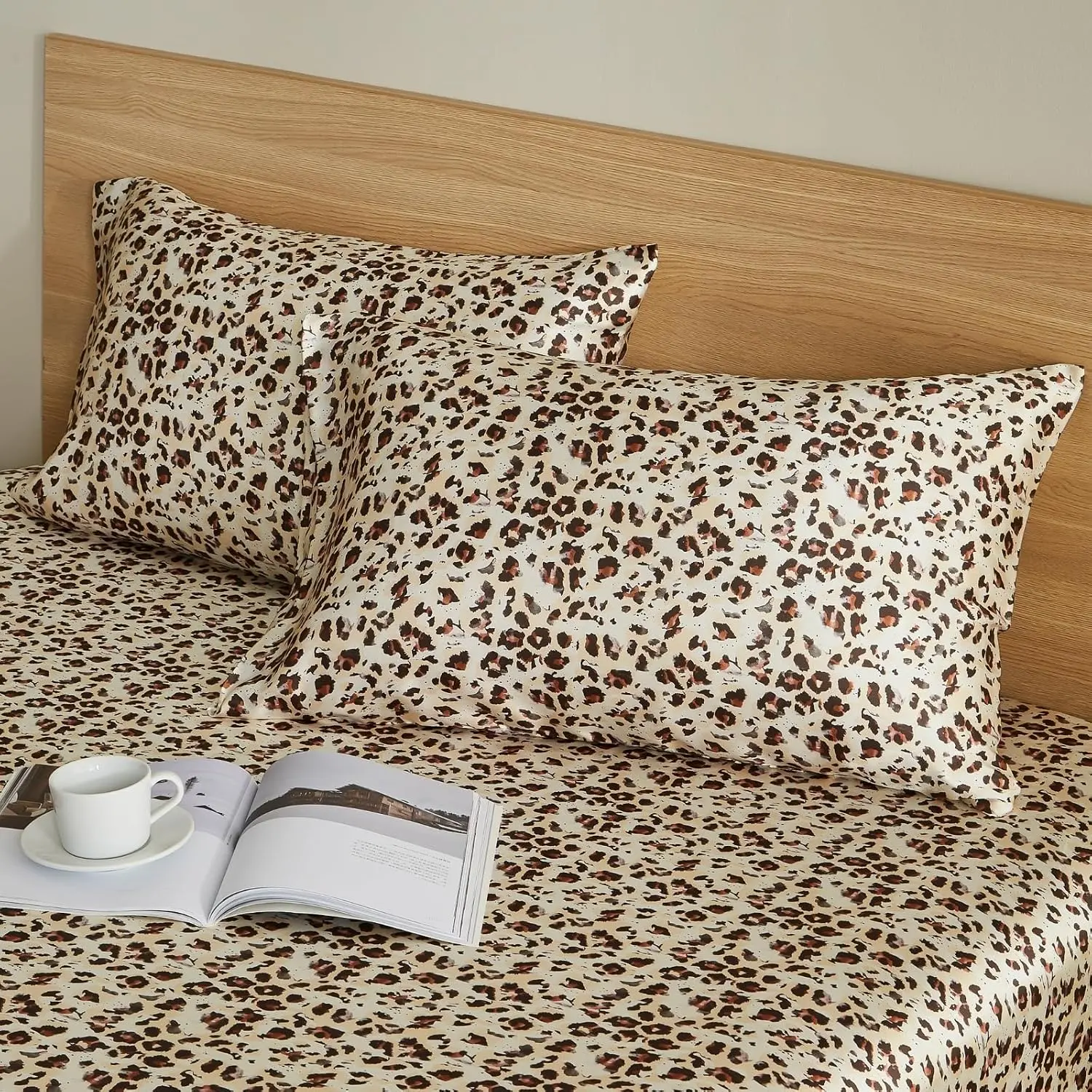 Terrazzo Leopard Print Pillow, Standard Pillowcase | Cooling Pillow Set of 2, Gentle on Hair and Skin, Pillow Covers Envelope Closure, Gifts, 20x26 Inches