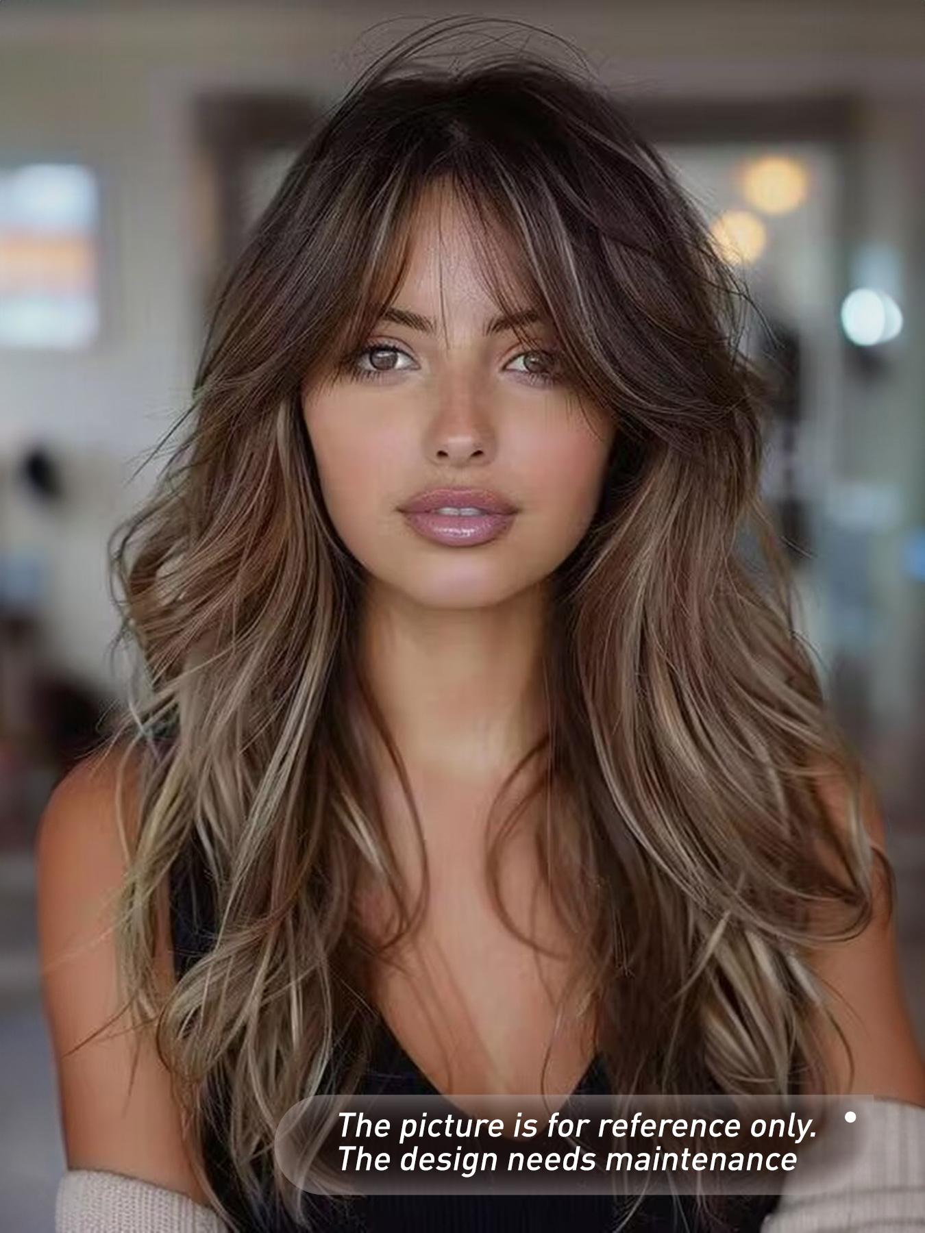 24 Inch Long Layered Cut Wigs for Women, Gorgeous Fluffy Wigs, Synthetic Full Machine Wigs for Party, Daily Use, Synthetic Material Wigs