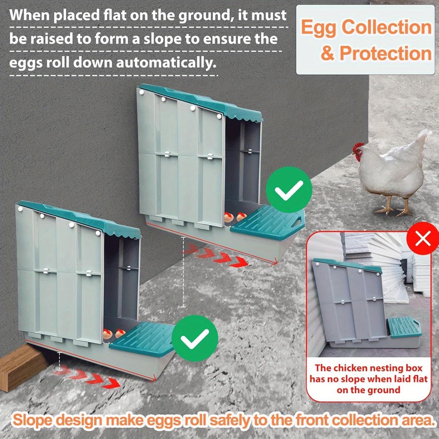 Nesting Boxes for Chicken Coop, Chicken Laying Boxes with Egg Collection & Perch for Easy Picking Protecting Eggs, Nesting Boxes for Laying Eggs with 3/4/5Compartments