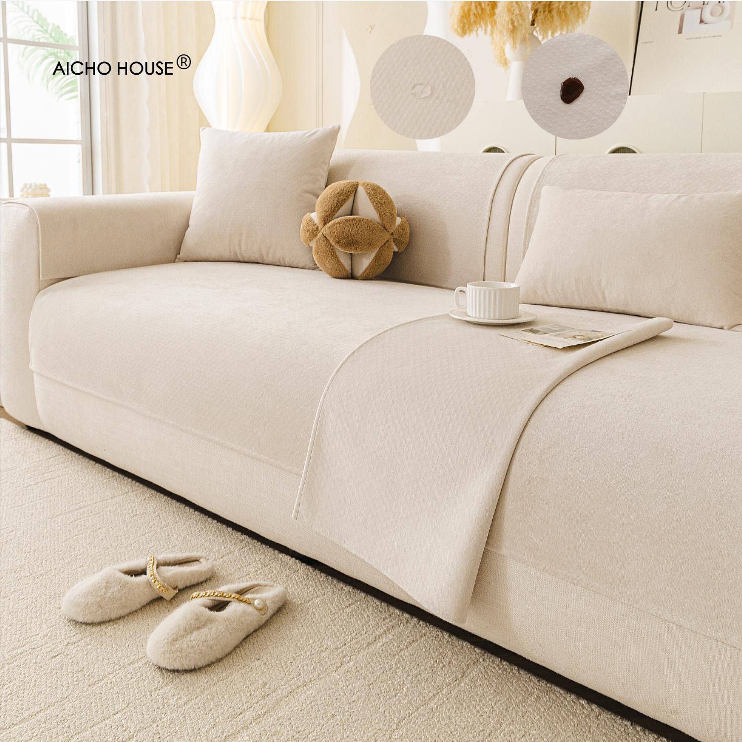 1pc Waterproof Sofa Pad, Soft Cloud-Like Fabric, Machine & Hand Washable, Reusable, All-Season, Fits Single to Five-Seater Sofas